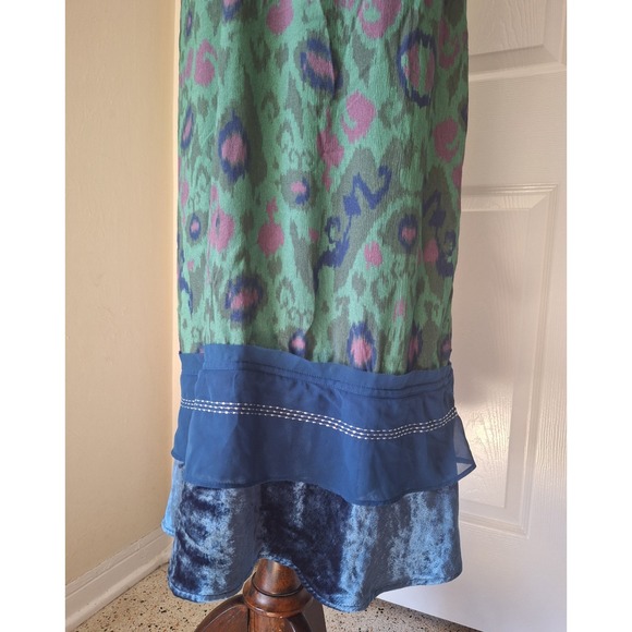 Anthropologie Velvet Trimmed Slip Midi Dress - Picture 8 of 14